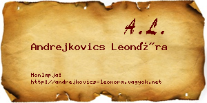 Andrejkovics Leonóra névjegykártya